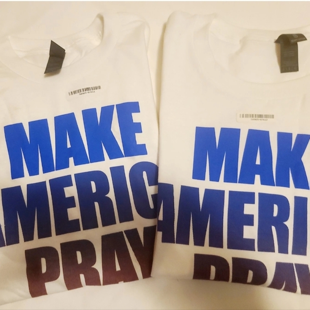 God Is Dope “Make America Pray Again” Tee's M/L – White/Blue/Red – NWT 👕 - Picture 4 of 4